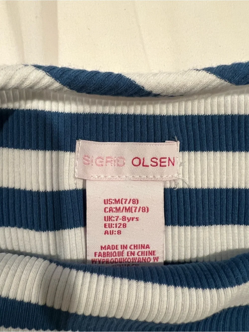 Sigrid Olsen Blue and White Striped sailor set.never worn.size 7